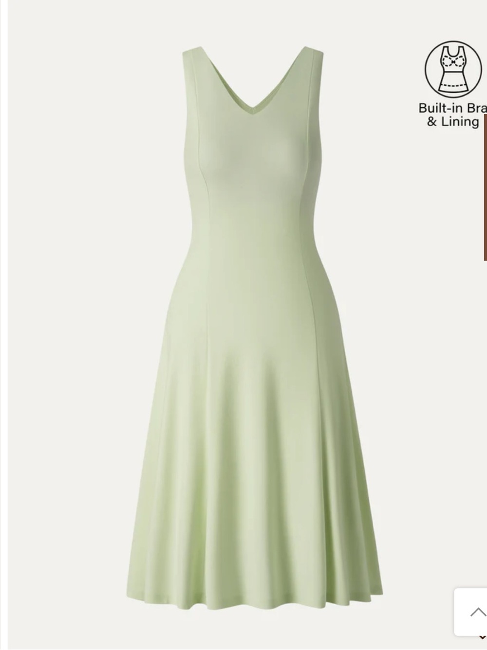 OGL Stretch Ponte V-Neck A-Line Midi Bra Dress